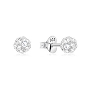 925 sterling silver multi crystals stud.