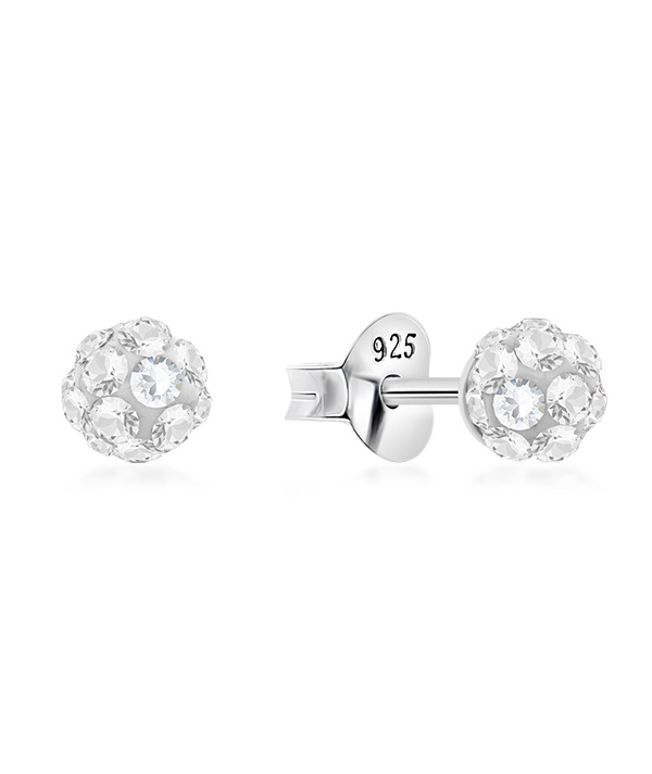 925 sterling silver multi crystals stud.