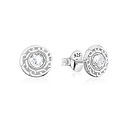 925 Sterling silver stud with crystals.