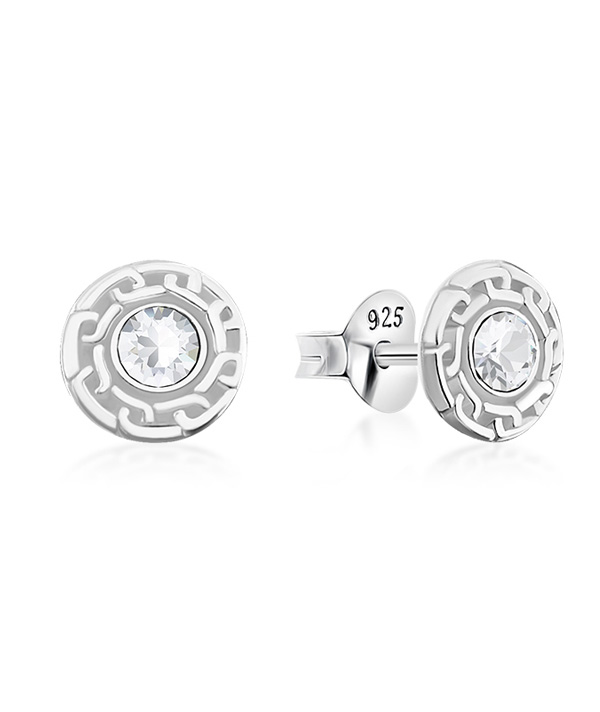925 Sterling silver stud with crystals.