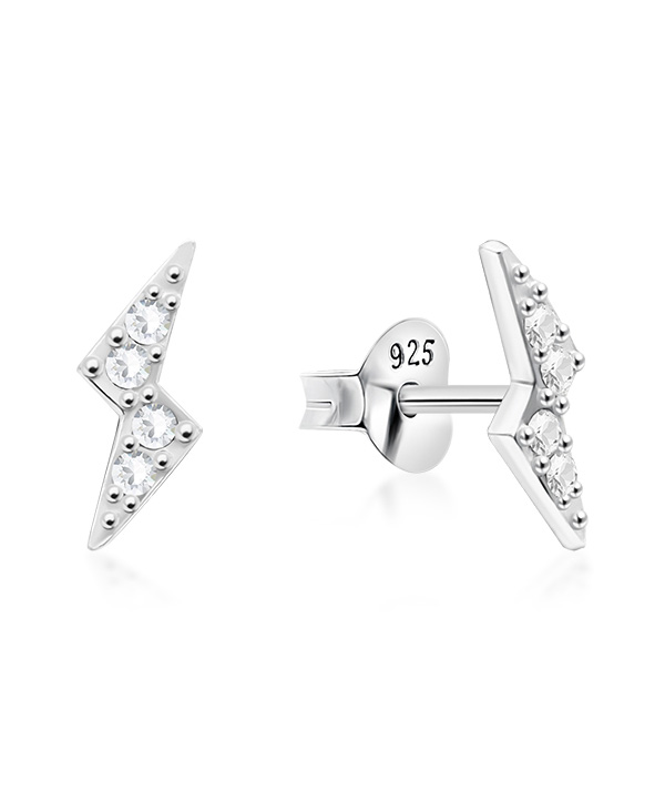 925 Sterling silver stud with crystals.