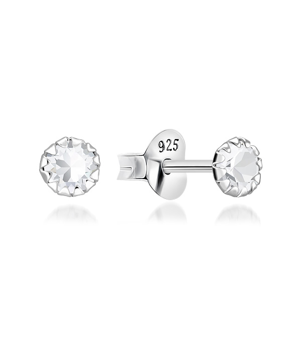 925 Sterling silver stud with crystals.