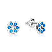 925 Sterling silver stud with crystals.