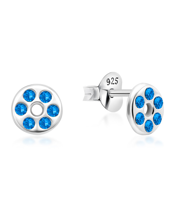 925 Sterling silver stud with crystals.