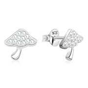 925 sterling silver multi crystals stud.