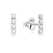 925 Sterling silver stud with crystals.
