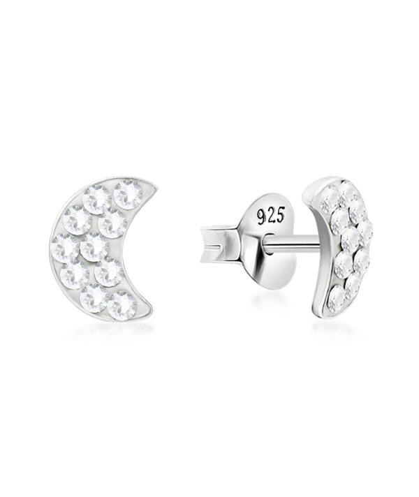 925 sterling silver multi crystals stud.