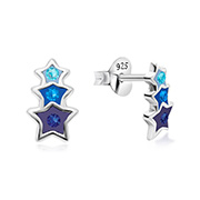 925 sterling silver multi crystals stud.