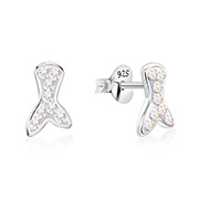 925 sterling silver multi crystals stud.
