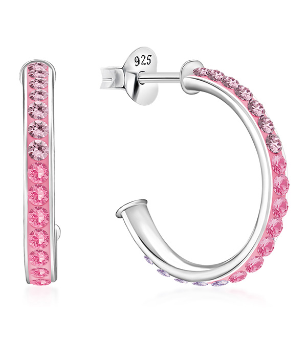 925 sterling silver multi crystals stud.