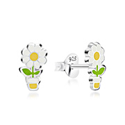 925 Sterling silver stud with Enamel color.