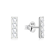 925 sterling silver multi crystals stud.