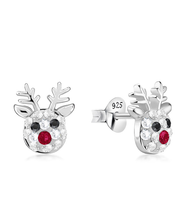 925 sterling silver multi crystals stud.