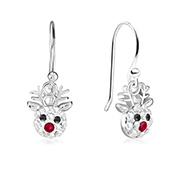 925 sterling silver multi crystals stud.