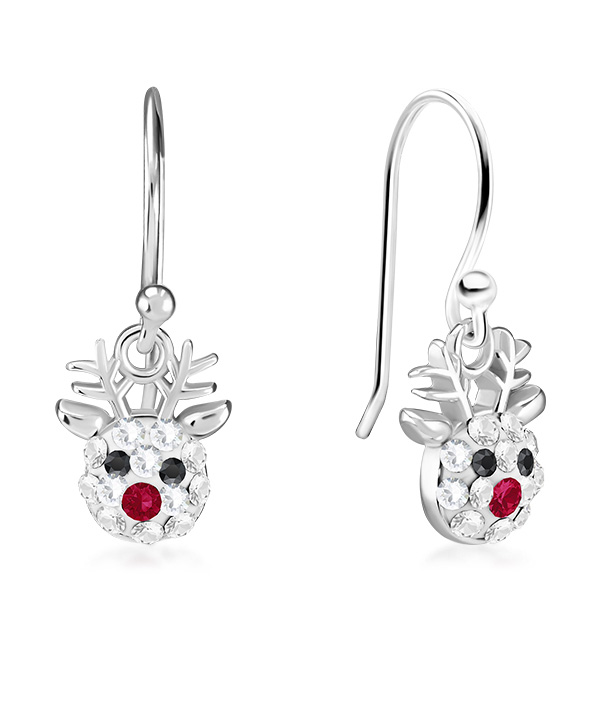 925 sterling silver multi crystals stud.