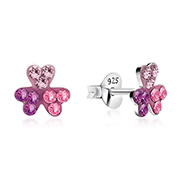 925 sterling silver multi crystals stud.