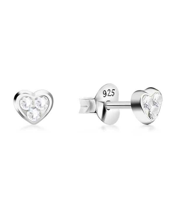 925 sterling silver multi crystals stud.