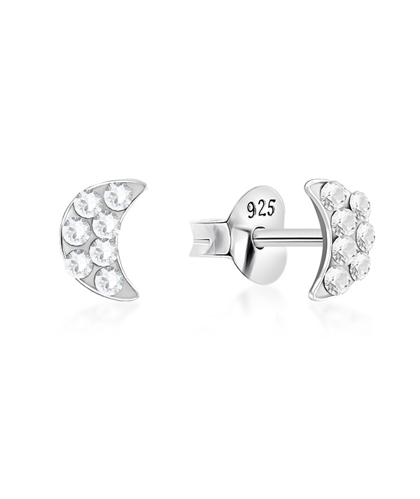 925 sterling silver multi crystals stud.