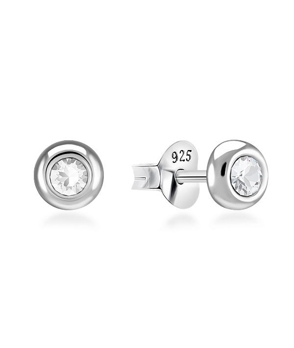 925 Sterling silver stud with crystals.