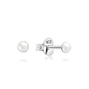 925 Sterling silver stud with synthetic pearl.
