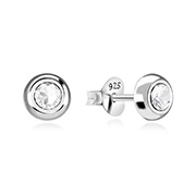 925 Sterling silver stud with crystals.