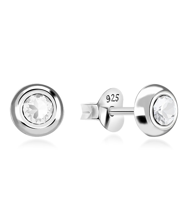 925 Sterling silver stud with crystals.