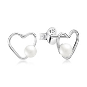 925 Sterling silver stud with synthetic pearl.