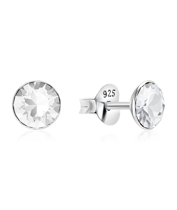 925 Sterling silver stud with crystals.