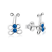 925 Sterling silver stud with crystals.