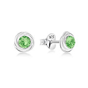 925 Sterling silver stud with crystals.