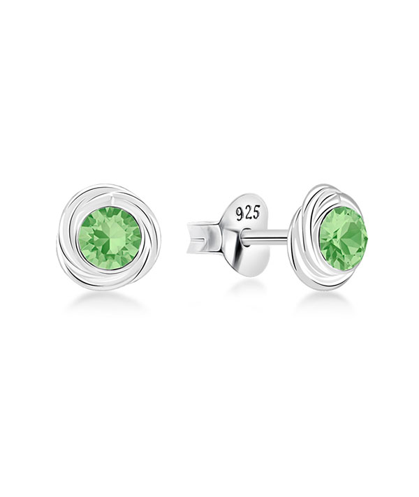 925 Sterling silver stud with crystals.