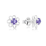 925 Sterling silver stud with crystals.