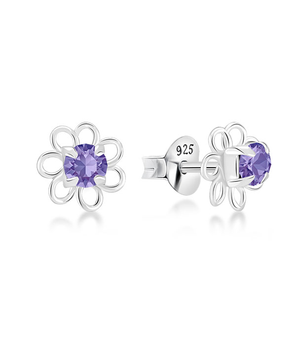 925 Sterling silver stud with crystals.