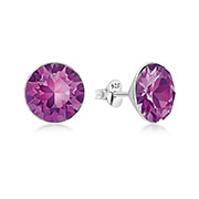 925 Sterling silver stud with crystals.