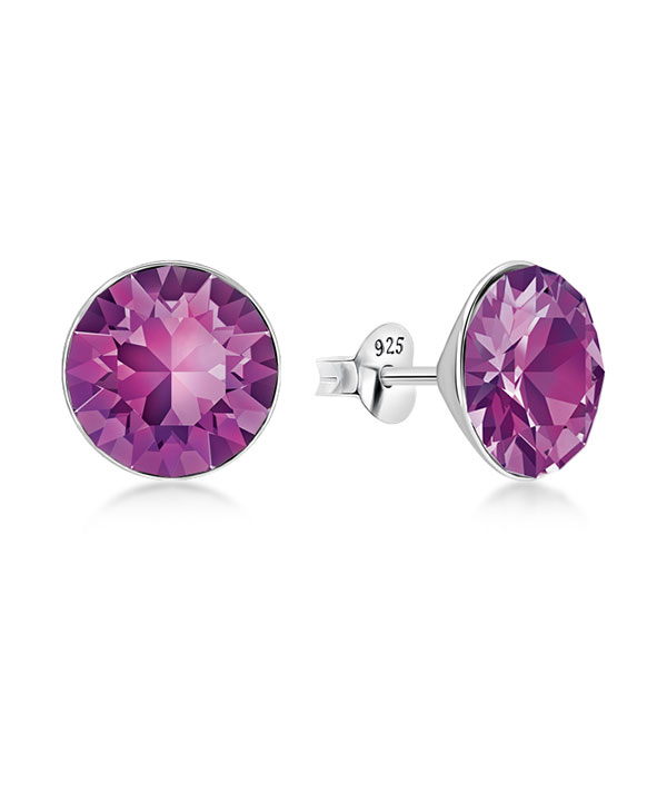 925 Sterling silver stud with crystals.