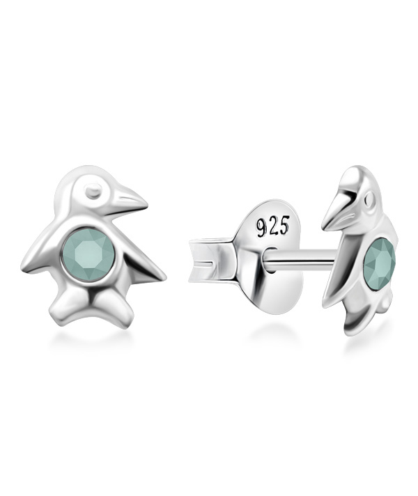 925 Sterling silver stud with crystals.