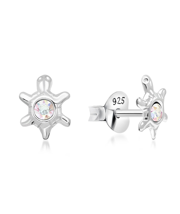 925 Sterling silver stud with crystals.