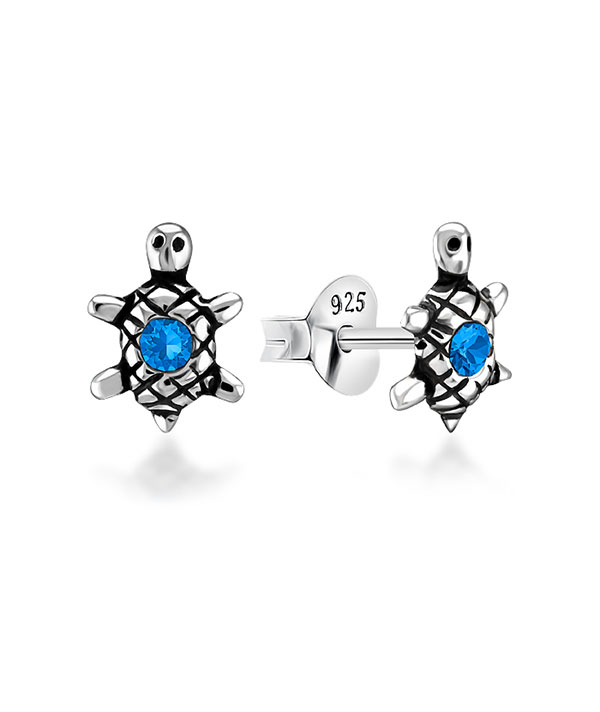925 Sterling silver stud with crystals.