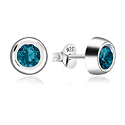 925 Sterling silver stud with crystals.