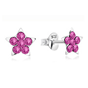 925 Sterling silver stud with crystals.