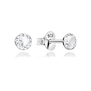 925 Sterling silver stud with crystals.