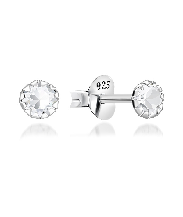 925 Sterling silver stud with crystals.