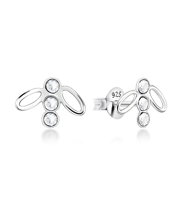925 Sterling silver stud with crystals.