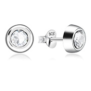 925 Sterling silver stud with crystals.