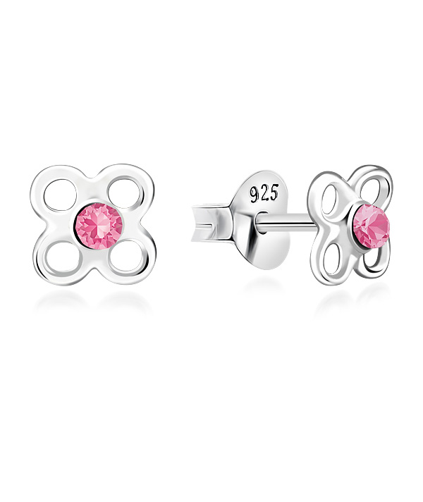 925 Sterling silver stud with crystals.