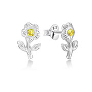 925 Sterling silver stud with crystals.
