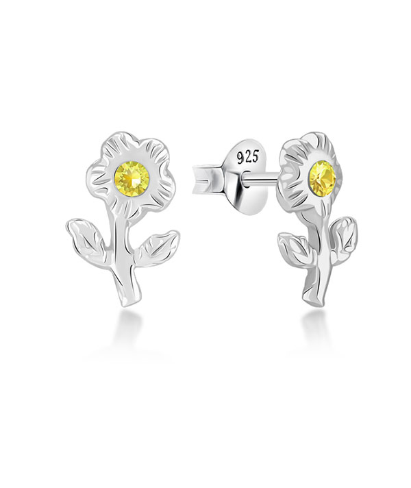 925 Sterling silver stud with crystals.