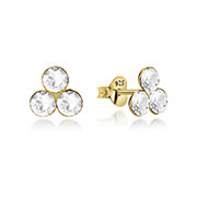 Gold plated sterling silver stud with crystal.