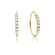 Gold plated sterling silver stud with crystal.