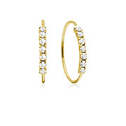 Gold plated sterling silver stud with crystal.